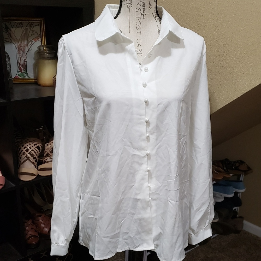 pearl button blouse